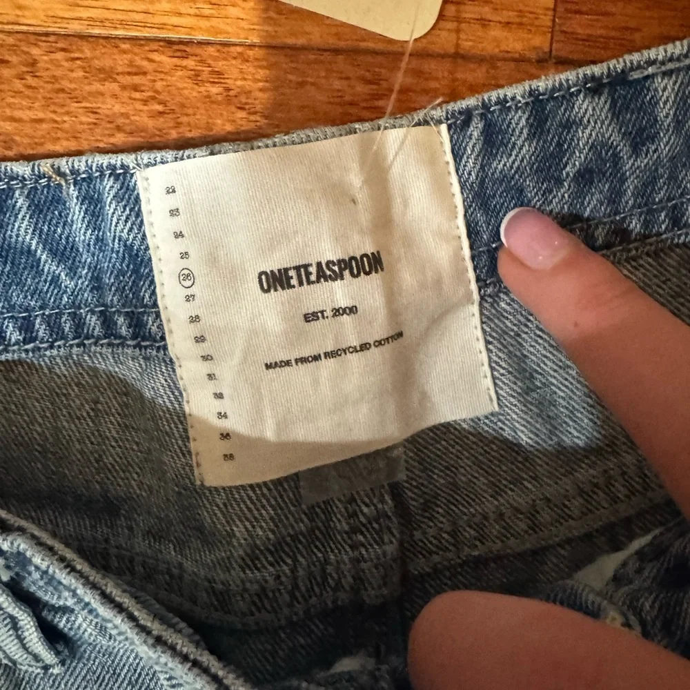 One Teaspoon Long Truckers Mid Waist Relaxed Denim Jorts - Salty Dog Size 26